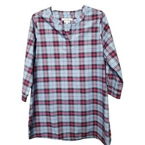 Foxcroft Wrinkle Free Cotton Blend Plaid Popover Tunic Size 12